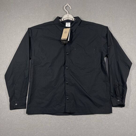 Nike Shirt Mens Small Black Sportswear Tech Pack Woven Nylon Snap DX0205-010 - Picture 1 of 12